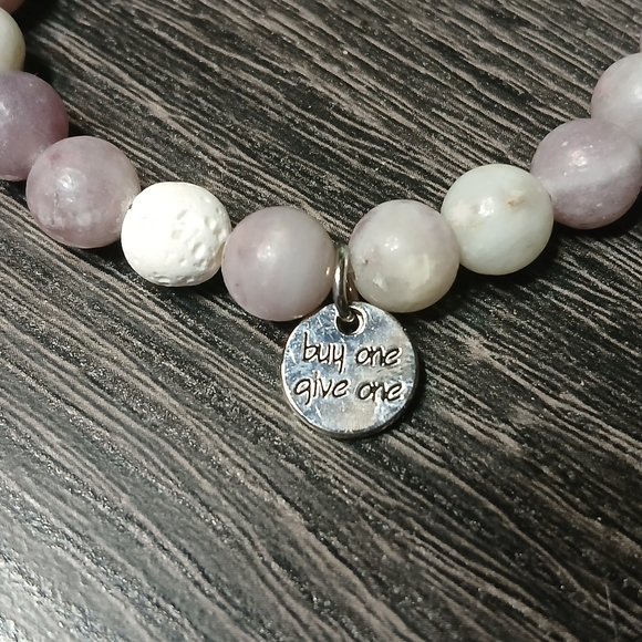 Amethyst & Natural Stone Beaded Bracelet - Designer Six N Stone - Picture 6 of 13